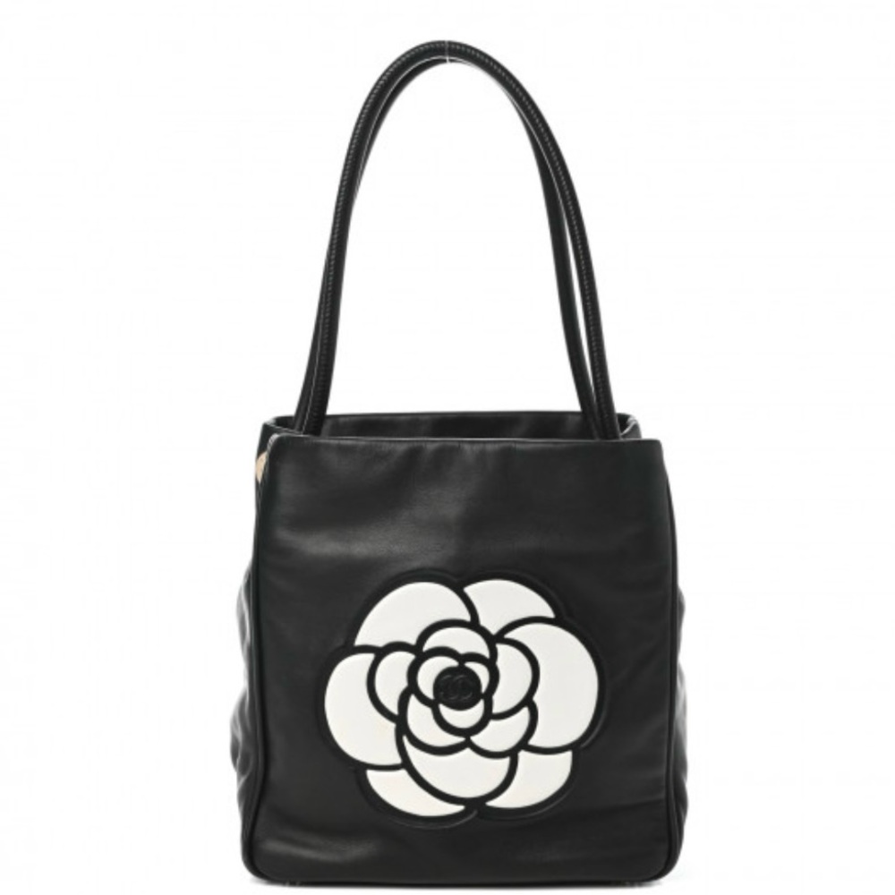 CHANEL BLACK, Camellia RARE TOTE.